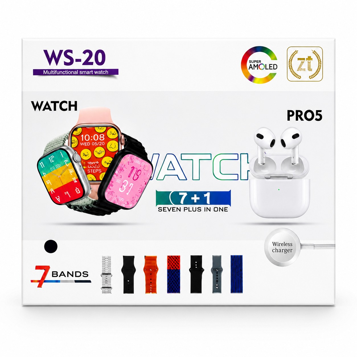 SMART WATCH 7 PULSOS + AUDIFINOS BLUETOOTH