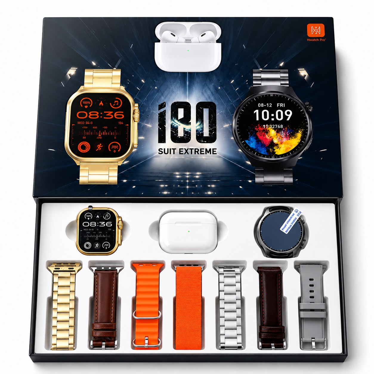 2 SMARTWACHT + AUDIFONOS + 7 CORREAS