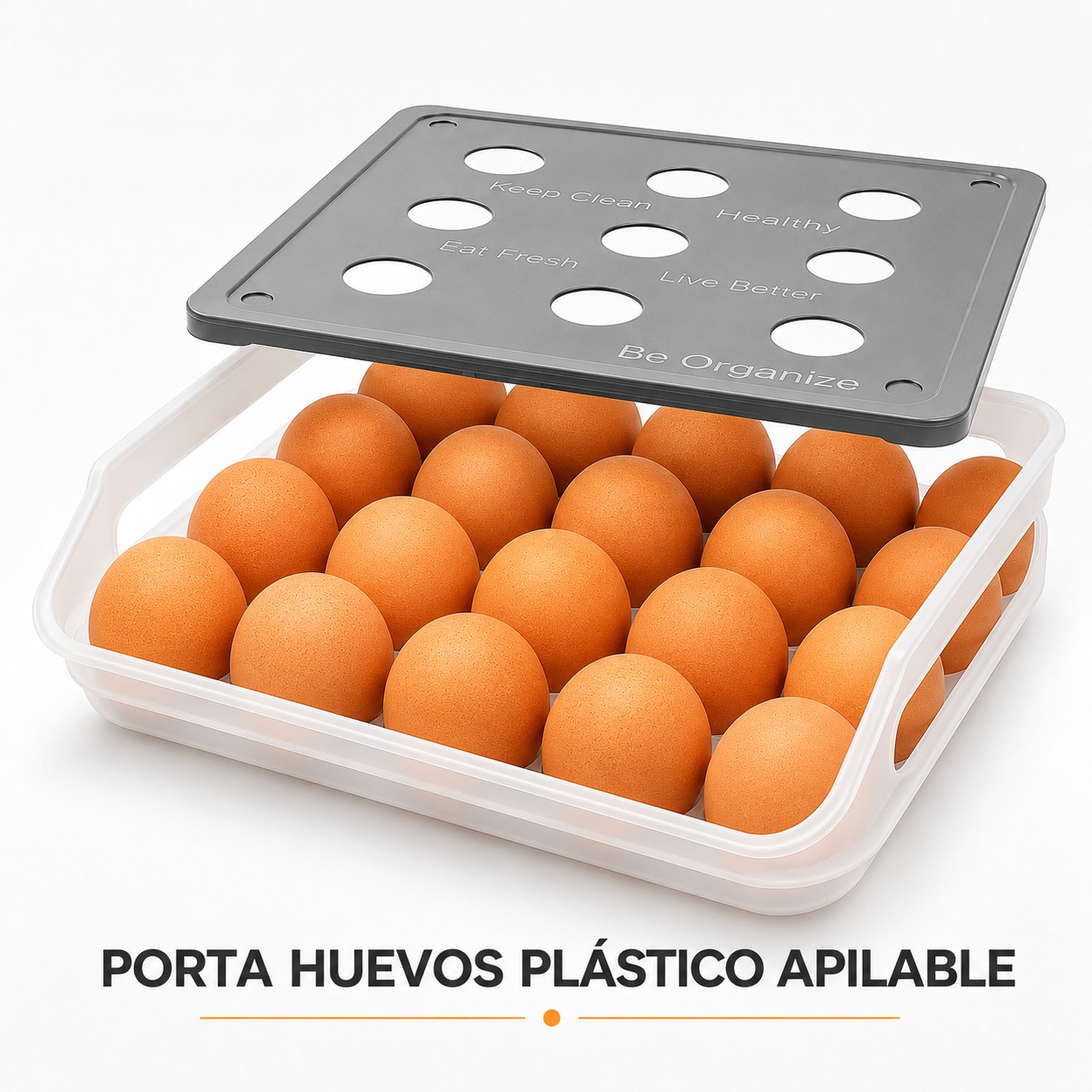 PORTA HUEVOS PLASTICO APILABLE / 2 PIEZAS /   15 UNIDADES