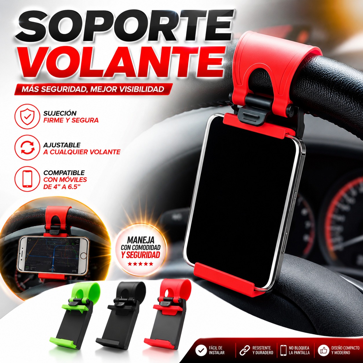 SOPORTE PARA VOLANTE  HOLD-041